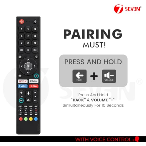 Image of 7SEVEN Compatible for Nokia Smart Tv Remote Original Suitable for Android 4k LED UHD HD Nokia Tv Remote with Voice Command and Google Assistant Plus 4 OTT Hotkeys - Pairing Must