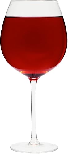 Juvale 25oz Oversized Giant Wine Glass with Stem - Extra Large Full Bottle Wine Glasses for Champagne, Funny Novelty Gift, Birthday (750ml)