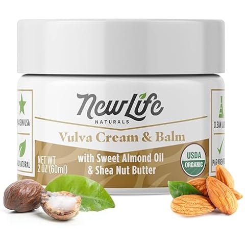 NewLife Naturals Certified Organic Vulva Cream - Menopause Support, Itching Relief, Vaginal Moisturizer & Dryness Solution | All Natural Estrogen Free Intimate Feminine Care - 2 Oz - Made in USA Cover