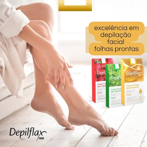 Kit 200 Folhas Prontas Depilação Corporal Depilflax Natural Mel