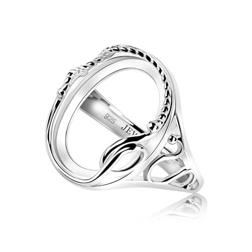 Sterling Silver 925 Ring Blank Base, 10x14 mm Rhodium Plated Bezel Setting Blanks DIY Jewelry G200.7 (9)