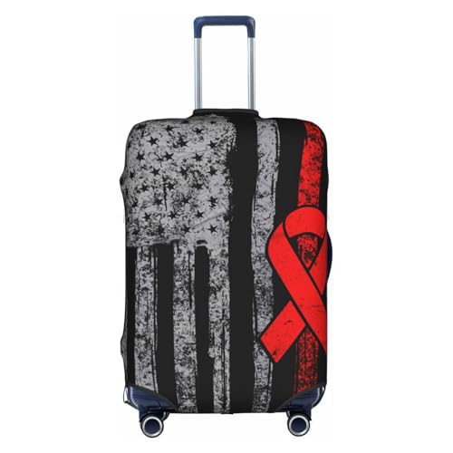 Travel Luggage Cover Sickle Cell Awareness America Flag Fashion Washable Baggage Suitcase Protector Fit For Luggage Medium