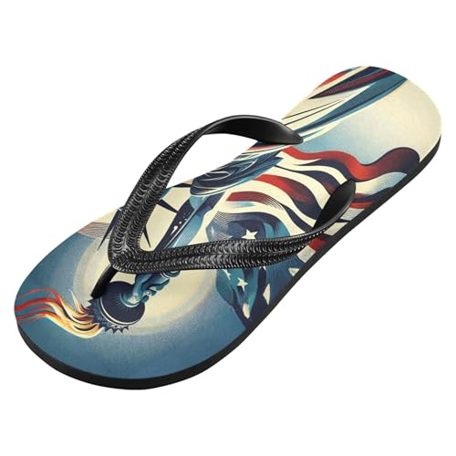 Burbuja Statue Liberty Holding Joint Flip Flops for Women Men, Soft Thong Sandals Rubber Slippers for Pool Beach Essentials2