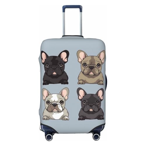 Travel Luggage Cover french bulldog Suitcase Protector Elastic Washable Stretch Suitcase Protector Anti-Scratch Travel Suitcase Cover Fit 18-32 Inch Luggage