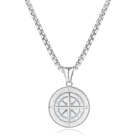 L.Karden Compass Pendant Necklace for Men Cover