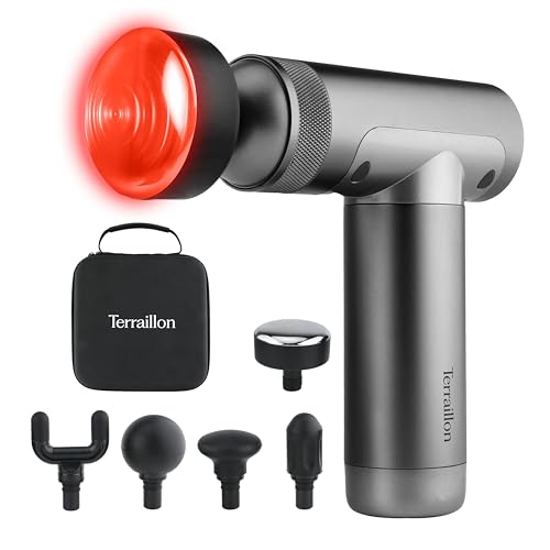 TERRAILLON - MUSCLE MASSAGER Pistolet de massage musculaire, 3 vitesses 1800-3200 RPM, Soulage et...