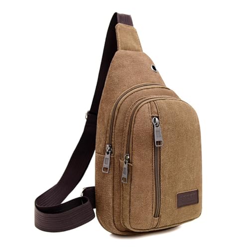 Men's Retro Fashion Solid Color Canvas Crossbody Bag Stylish Durable Perfect for Daily Use and Travel