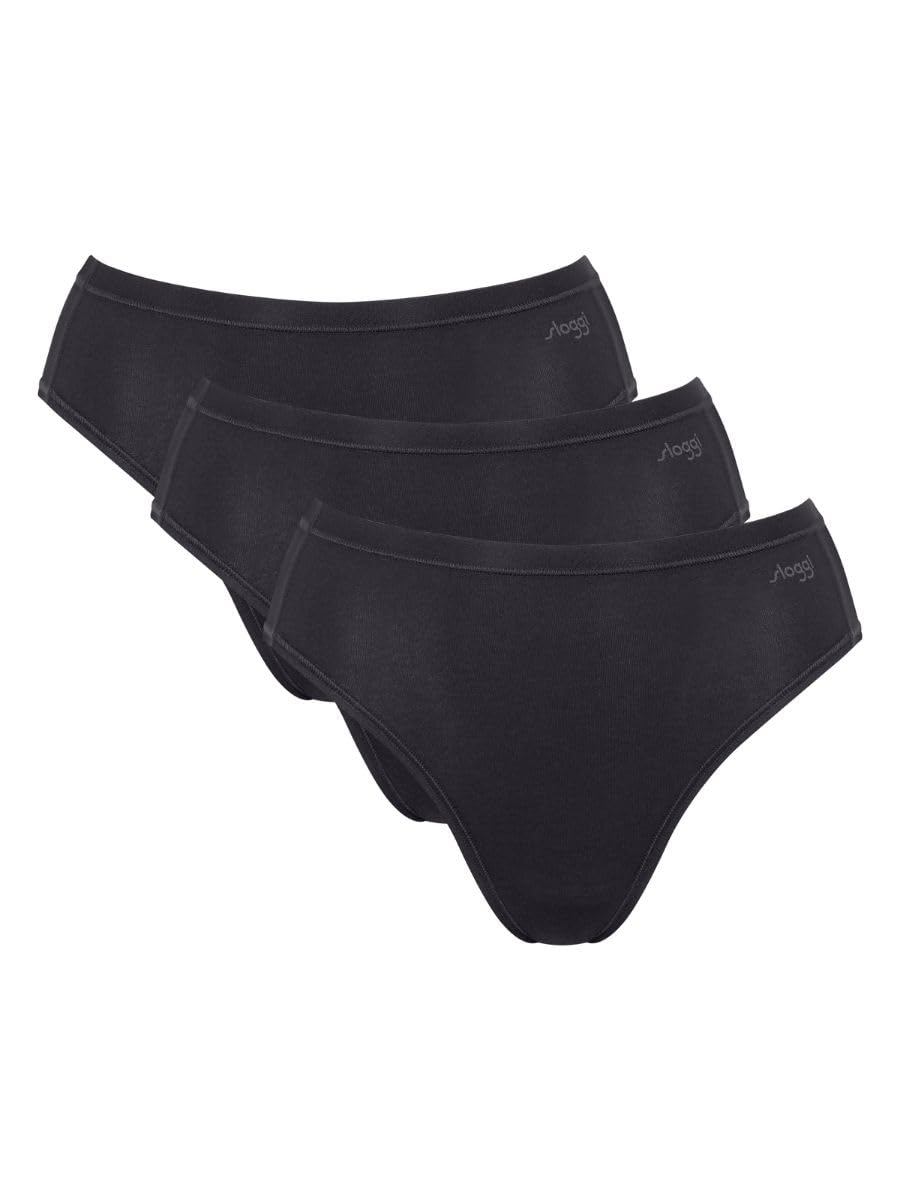 Sloggi Women's Black Go Daily Cotton Tai Briefs (3 Pack) S - 10