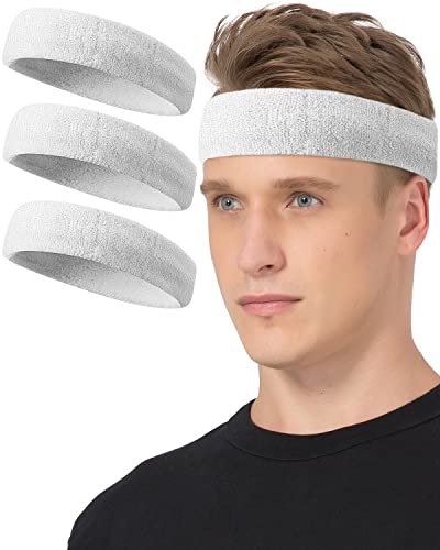 NEXTOUR Sweatband Headband/Wristband Perfect for Basketball, Running, Football, Tennis- 6 Piece/ 3 Piece Terry Cloth Athletic Sweatbands Fits to Men and Women