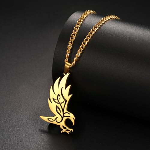 Collana Uomo Donna Con Ciondolo Aquila Reale In Acciaio Inox 316L, Gioiello Ipoallergenico Stile Vintage - Simbolo Di Libertà - 4