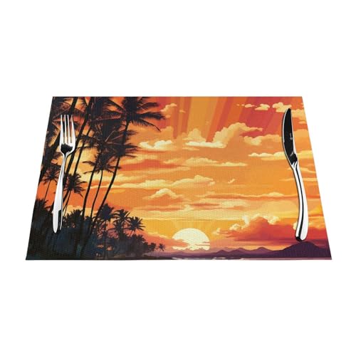 Set de table tropical en PVC lavable et résistant pour repas en extérieur - 7