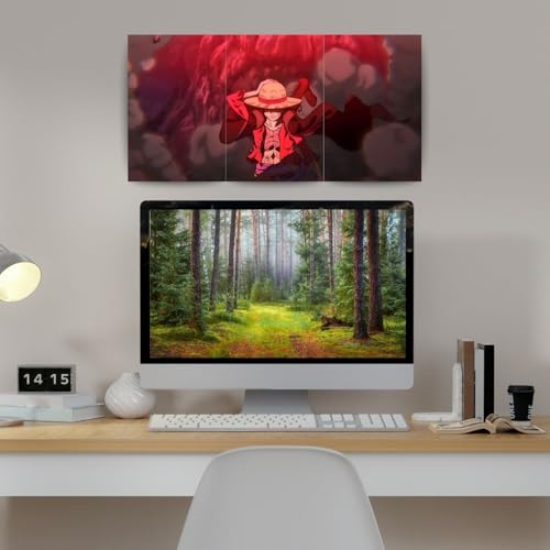 Image of One Piece Anime Manga Poster, One Piece Character Design Wall Poster 3 Panal - A4 Size, 300 GSM, Wall Decor Posters Wall Art For Bedroom, Living room, Office, Dining Room,No Frame (Luffy-7)