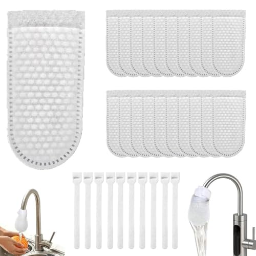 50PCS Faucet Filter Cotton Bag Cotton Filter Bag Bathroom Replacement Sink for Faucet Kitchen Sink Blocks Rust and particulate impurities