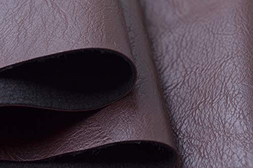 Image of Wento Thick 3 Yard Faux Leather Soft Skin Grain PU Fabric for Furniture Cover, Reupholster Sofa Chairs, Cushions, Vinyl Upholstery (3 Yards, Dark Brown)