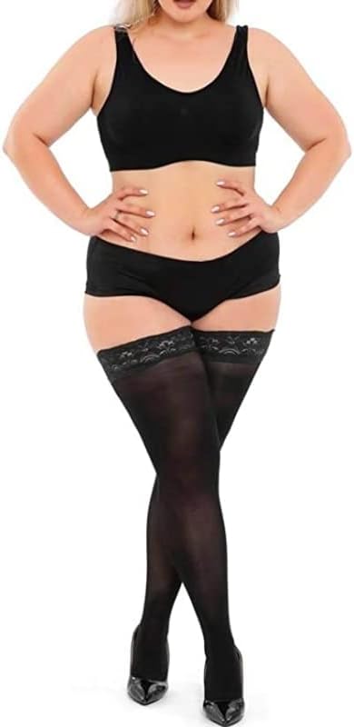 Stockings Plus Size Lingerie Stocking Women Thigh High Lace Fishnet Large Socks,Wit-A