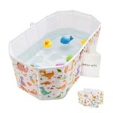MORAIS Toddler Bathtub Collapsible & Portable, Foldable Baby Bath Tub for Shower &...