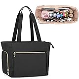 CURMIO Nurse Tote Bag, Portable Medical Supplies Bag with Padded Laptop Sleeve for Home Visits,...