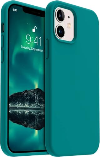 Image of Premium Liquid Silicone Case for iPhone 12 & 12 Pro - Slim Full Body Protective Back Cover with Soft Microfiber Lining, Anti-Slip Grip Scratch Resistant Phone Case(Teal)