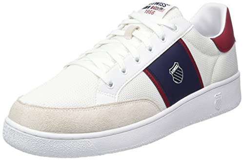 K-Swiss Herren SLAMMTENNIS CC TXT Sneaker, WHT/Rhubarb/Peacot, 44 EU