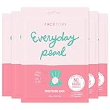 FACETORY K Beauty Face Mask Skin Care - Everyday PEARL Brightening Sheet Mask | Plant-Based with Pearl Essence (5 Pack)