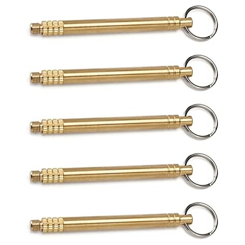 5 Pcs Portable Toothpicks with Key Ring Metal Toothpick Titanium Toothpicks Multifunctional Metal Toothpick for Outdoor Picnic and Camping Cover