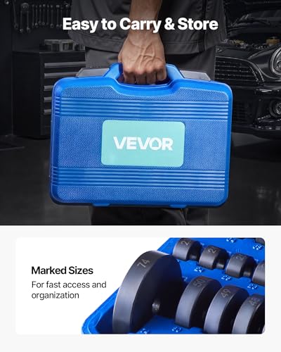 Image of VEVOR 52pcs Custom Bushing Bearing and Seal Driver Set & 14pcs Bearing Puller Kit, 2 in 1 Bushing Bearing Driver Press Kit, Heavy Duty Removal Installation Tool Set with 49 Bushings, Separators & Jaws
