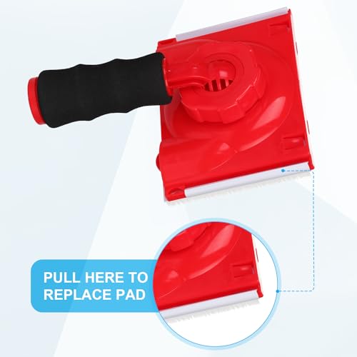 Farbkantenschneider + 2 Ersatzpads, Kantenmalwerkzeug mit Drehbarem Griff Farbpad-Applikator für Wände und Decken Ecken Kanten Zierleisten Malwerkzeug