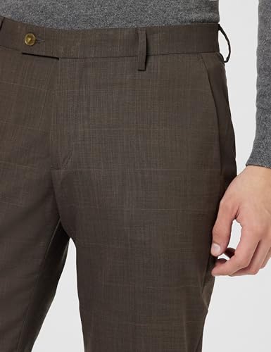 Image of Arrow Men Tapered fit Polyester CheckedMid-Rise waistTrousers