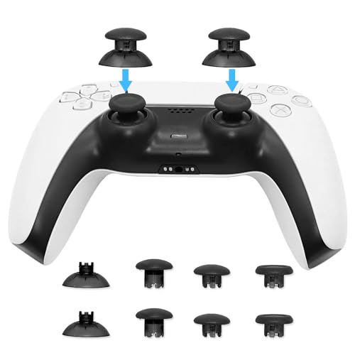 Image of Interchangeable Thumbsticks for PS4 /PS5 /PS5 Edge Controllers - Swap Thumb Sticks Joysticks Replacement for Xbox One /Xbox One X Series Controllers (Black)