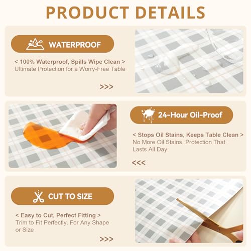 Image of LovePads Skin-Friendly Table Protector 36 x 60 Inch, Thick Plastic Table Cover, Table Protector for Dining Room Table, Vinyl Tablecloth Desk Pad Mat for Kitchen, Dresser, Writing Desk, 24h Oil-Poof