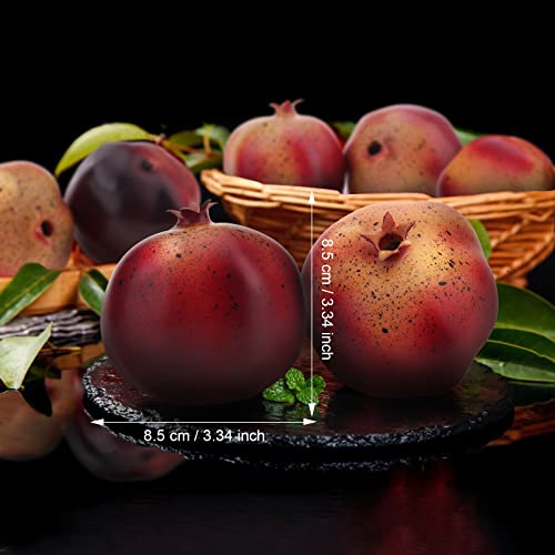 Woration 6 Pcs Artificial Pomegranates Fake Realistic Simulation Fruits Vivid Pomegranates For Home Ornament Fruit Desk Office Restaurant Decorations & Props #TOP1