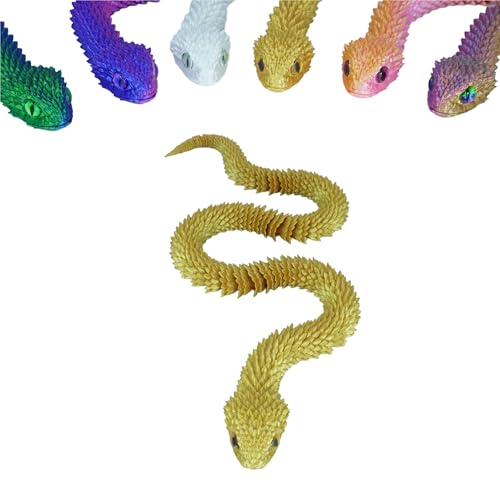 Nemoro 3D Printed Articulated Snake – 29.5'' Crystal-Like Movable Snake– Realistic Slithering Desi