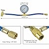 Bulevisiter AC Recharge Hose Kit with Gauge, R134a Charging Hose for Refrigerator and Air Conditioning, 16-inch Rubber Hose with Built-in Pressure Gauge, #5