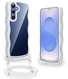 Samsung Galaxy S25 用 ケース クリア ショルダー ストラップ付き ギャラクシーS25 用 カバー 耐衝撃 SC-51F / SCG31 スマホケース 透明 肩掛け 斜めかけ 紐付き 縄掛けケース 長さ調整可能 取り外し可能(ホワイト)