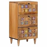 vidaXL Sideboard mit Schubladen Natur 40 x 33 x 75 cm Massivholz Mango, Moderner, rechteckiger Sideboard für das Esszimmer, stylische Aufbewahrung, Robustes Mango-Holz