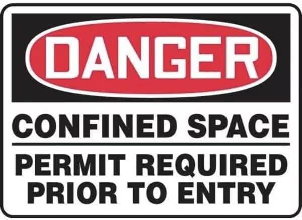 OSHA DANGER SAFETY SIGN CONFINED, Mfr: MCSP031XP-A
