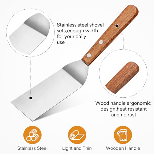 Pethomkit Small Metal Spatula Set,Mini Wooden Spatulas thumb #3