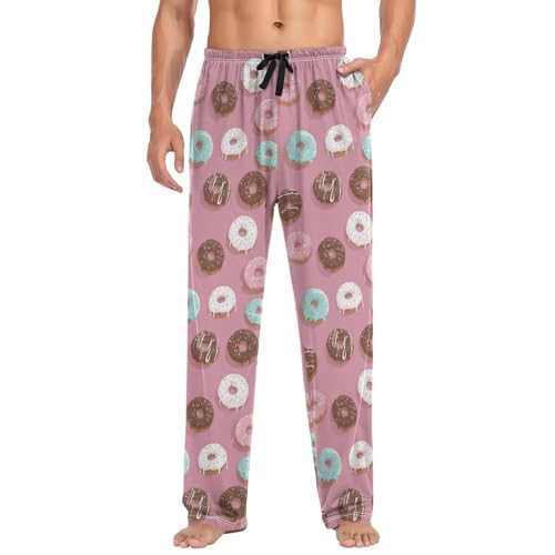 Laprad Men's Pajama Pants Lounge Comfy Pjs Bottoms Doughnuts Soft Sleep Pant with Pockets