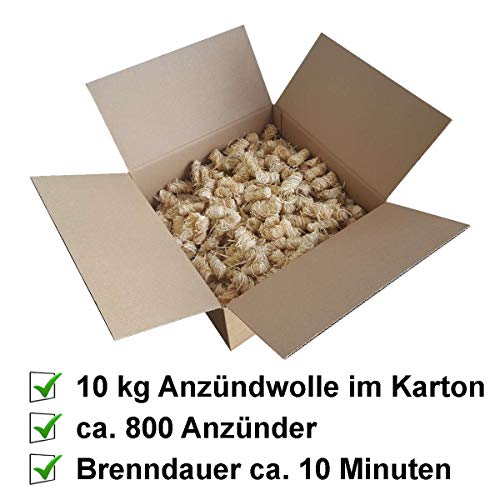 FLAMMBURO (10 kg) Öko-Anzündwolle direkt vom Hersteller, Holzwolle, zertifizierter Holz-Ursprung, FSC®-zertifiziertes… - Image 4