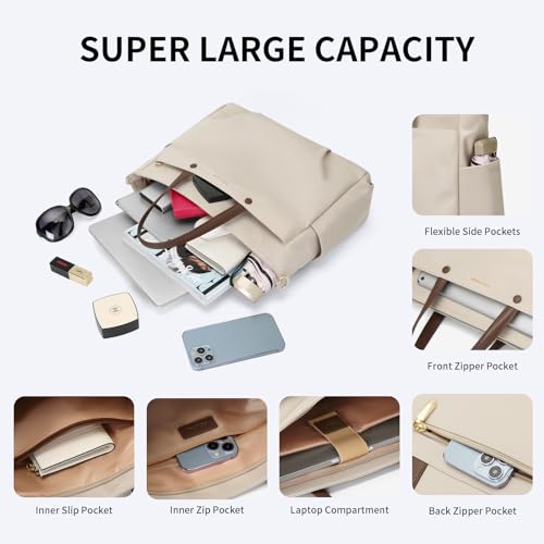 Bolsa para laptop de 38 cm, bolsa de ombro para computador grande, bolsa de trabalho para mulheres,