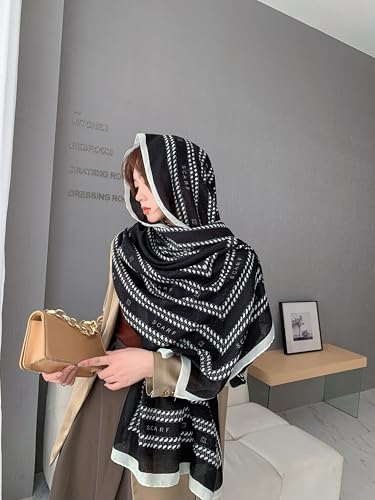 Image of Viscose Scarf for Women | Lightweight & Long | Stole for Women - Stylish Design | Neck Scarf, Hair Scarf, & Head Scarf for Women & Girls | All Season Accessory