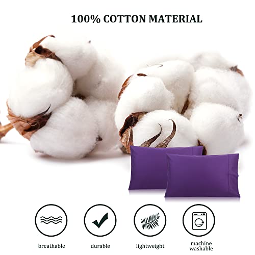 PiccoCasa Pillowcases 2 Pack, Super Soft Cotton Bed Pillow Covers with Envelope Closure, Hotel Bedroom Pillow Sham Grape 50x90cm - Image 2