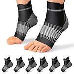 Plantar Fasciitis Sock (6 Pairs) for Men and Women, Compression Foot Sleeves with Arch and Ankle Support (Black, Large)
