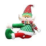 Ochine Christmas Tree Topper Elf Christmas Decorations, Elf Tree Topper Unique Funny Xmas Holiday Plush Stuffed Elf Hugger Decor for Christmas Tree Wine Bottle Curtain Ornaments