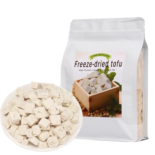 Freeze Dried Tofu Cubes,5.29oz-Sized High Protein Dehydrated Tofu – Instant