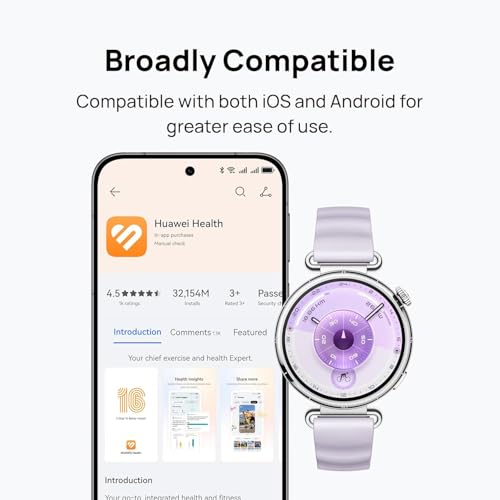 Huawei Watch GT 6 Montre Intelligente GPS 46 mm, écran Tactile AMOLED de 3,7 cm, jusqu'à 21 Jours d'autonomie, Cyclisme, Plus de 100 Modes Sport, iOS et Android, Surveillance de la santé Toute la