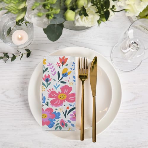 Servilletas de Tela con Motivos Florares, Set de 6 miniatura 5