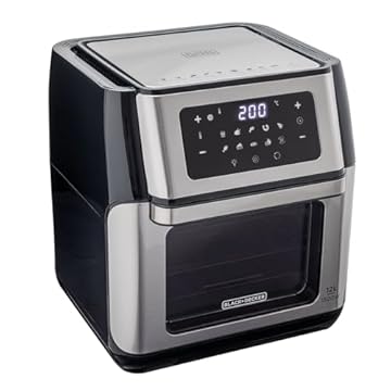 Black Decker Fritadeira Elétrica Gourmand Gris 5 em 1, Air Fryer com Função Forno, com 10 Funções Predefinidas e Acessórios Inclusos, com 4L, 110V