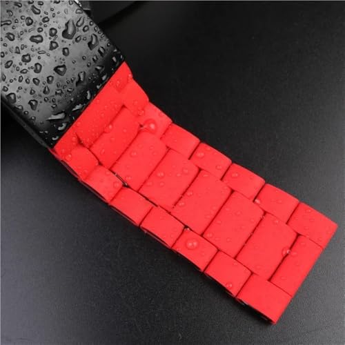 Bracelet de montre 26 mm noir en silicone et acier pour Diesel DZ7396 DZ7370 - 2