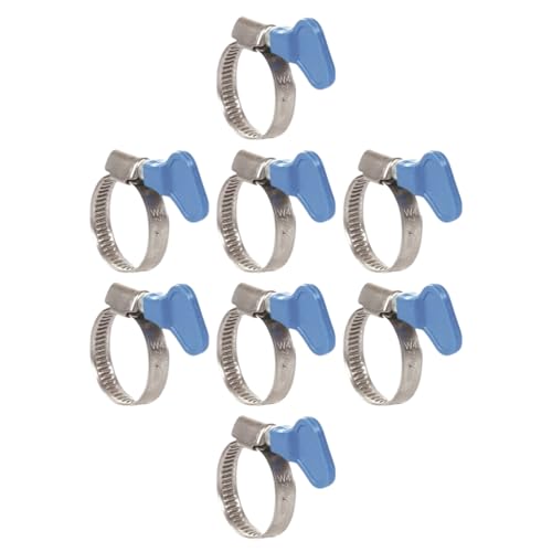 Image of NEW WARE Adjustable Stainless Steel Hose Clamp 1 /2 Inch | With Key | For Plumbing, Automotive & Mechanical Use | Pack of 8